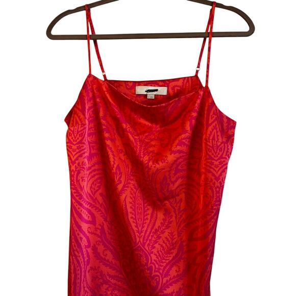 Loft Maxi Slip Dress Floral Pink Orange Flowy Size 10 Adjustable Straps - Picture 2 of 8